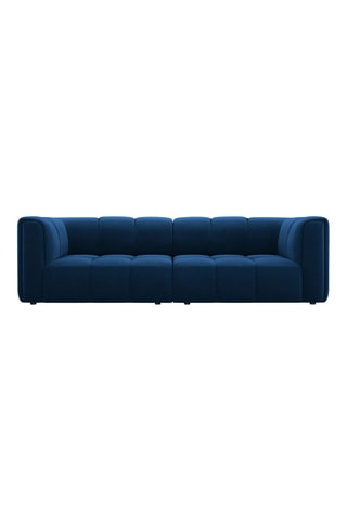 Canapé Adams - Bleu marine - 3 places - Toucher velours