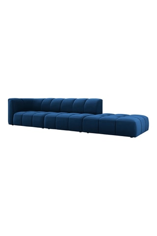 Canapé modulable Adams - Bleu roi - 4 places - Toucher velours