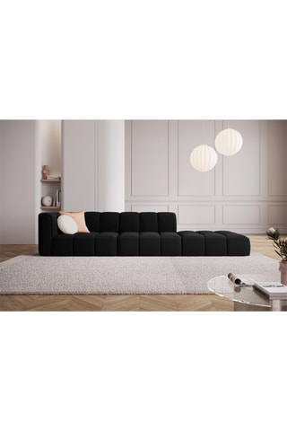 Canapé modulable Adams - Noir - 4 places - Toucher velours