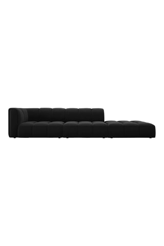 Canapé modulable Adams - Noir - 4 places - Toucher velours
