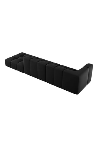 Canapé modulable Adams - Noir - 4 places - Toucher velours