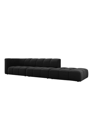 Canapé modulable Adams - Noir - 4 places - Toucher velours