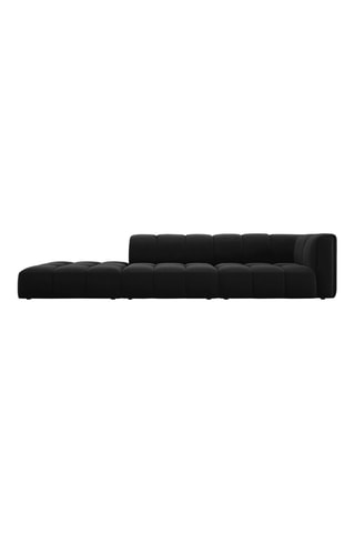 Canapé modulable Adams - Noir - 4 places - Toucher velours