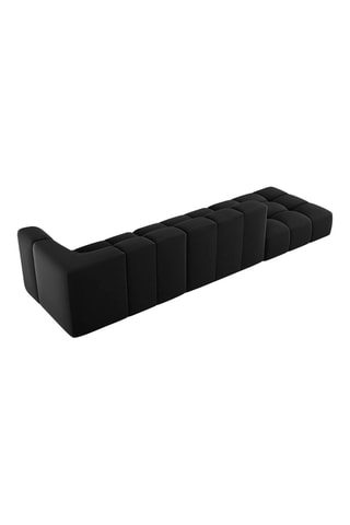Canapé modulable Adams - Noir - 4 places - Toucher velours