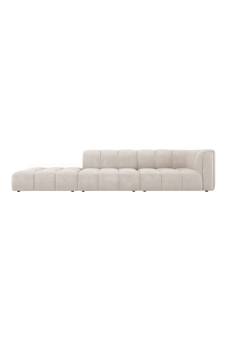Canapé modulable droit Adams - Beige - 4 places - Tissu chenille