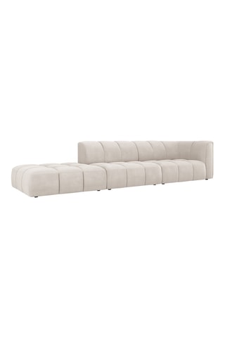 Canapé modulable droit Adams - Beige - 4 places - Tissu chenille