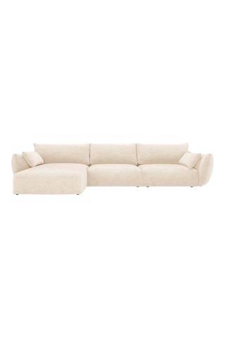 Canapé d'angle gauche Clau - Beige clair - 4 places - Tissu bouclette