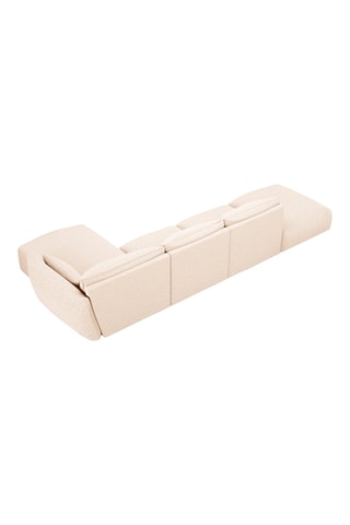 Canapé d'angle droit Clau - Beige clair - 4 places - Tissu bouclette