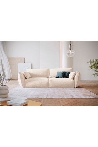 Canapé Clau - Beige - 3 places - Tissu chenille