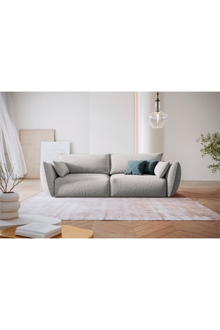Canapé Clau - Gris - 3 places - Tissu chenille