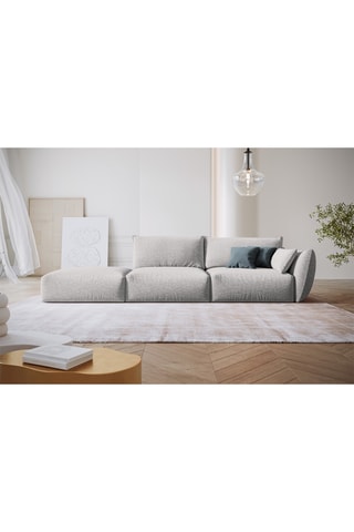 Canapé Clau - Gris - 3 places - Tissu chenille
