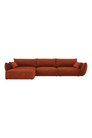 Canapé d'angle gauche Clau - Terracotta - 4 places - Toucher chenille
