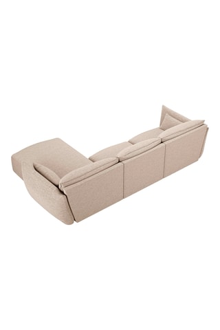 Canapé d'angle droit Clau - Beige - 4 places - Toucher chenille
