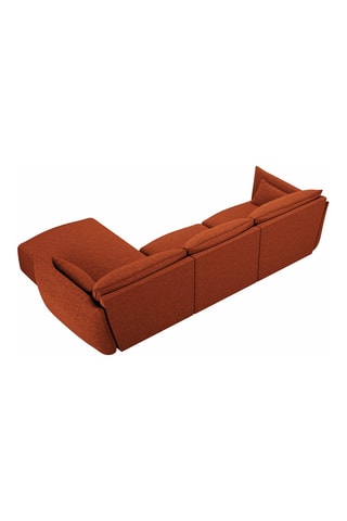 Canapé d'angle droit Clau - Terracotta - 4 places - Toucher chenille