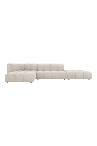 Canapé d'angle gauche modulaire Adams - Beige - 5 places - Tissu chenille
