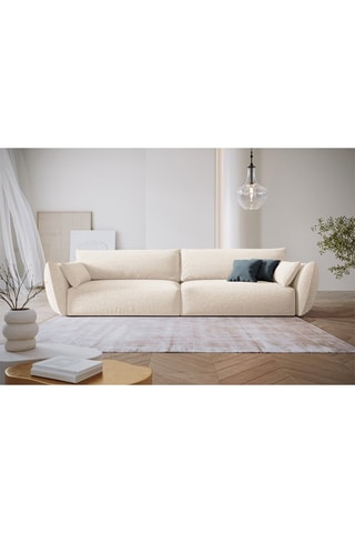 Canapé Clau - Beige clair - 4 places - Toucher soie