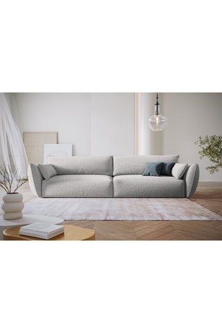 Canapé Clau - Gris clair - 4 places - Toucher soie