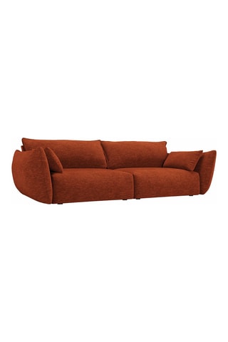 Canapé Clau - Terracotta - 3 places - Tissu toucher chenille