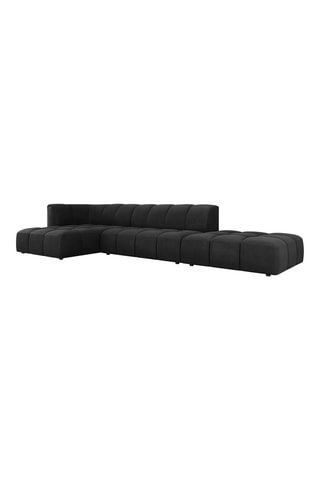 Canapé d'angle gauche modulaire Adams - Noir - 5 places - Tissu structurel