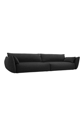 Canapé Clau - Noir - 4 places - Toucher soie