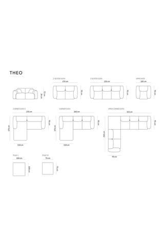 Canapé Theo - Rose - 3 places - Polyester