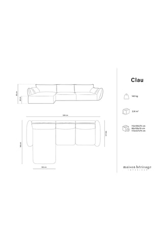 Canapé d'angle gauche Clau - Vert bouteille - 4 places - Toucher velours