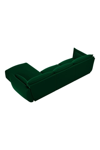 Canapé d'angle droit Clau - Vert bouteille - 4 places - Toucher velours