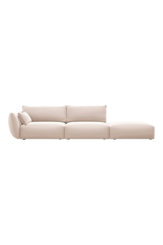 Canapé Clau - Beige - 3 places - Tissu velours