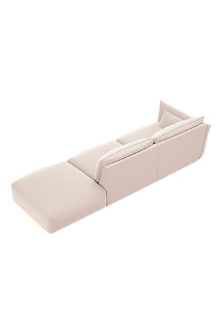 Canapé Clau - Beige - 3 places - Tissu velours
