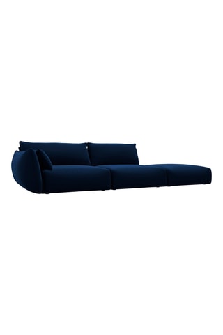 Canapé Clau - Bleu marine - 3 places - Tissu velours