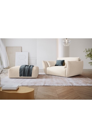 Fauteuil Clau - Beige - Tissu chenille