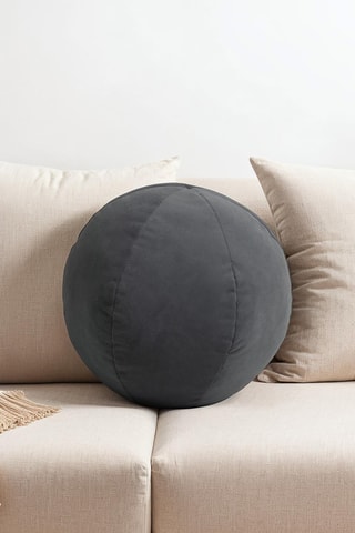 Coussins en velours Aby - Gris foncé - 30 cm