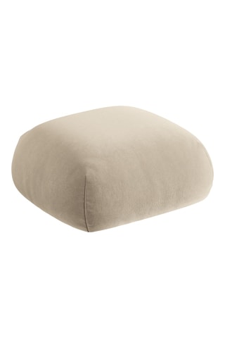 Pouf Lony - Beige - En tissu velours