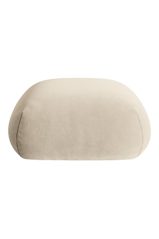 Pouf Lony - Beige - En tissu velours