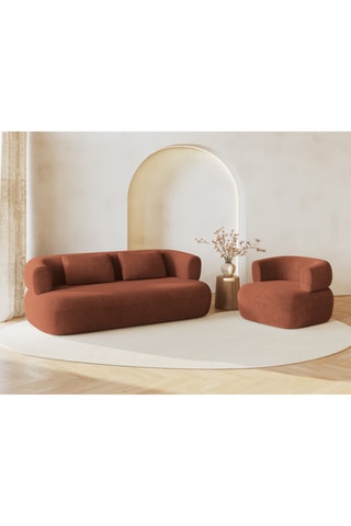 Canapé Estro - Rouge brique - 2 places - En polyester recyclé