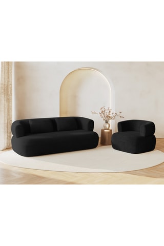 Canapé Estro - Noir - 2 places - En polyester recyclé
