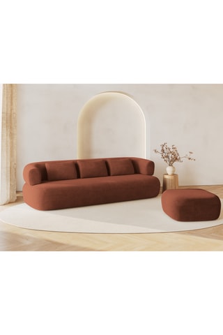 Canapé Estro - Marron - 3 places - En polyester recyclé