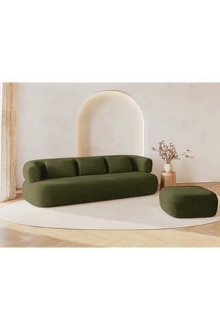 Canapé Estro - Vert olive - 4 places - Toucher velours