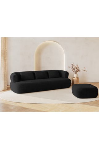 Canapé Estro - Noir - 4 places - Toucher velours