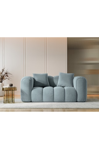 Canapé Arden - Bleu clair - 2 places - Tissu velours