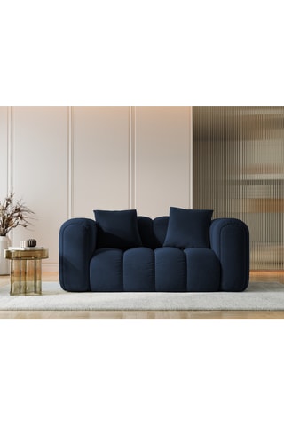 Canapé Arden - Bleu roi - 2 places - Tissu velours