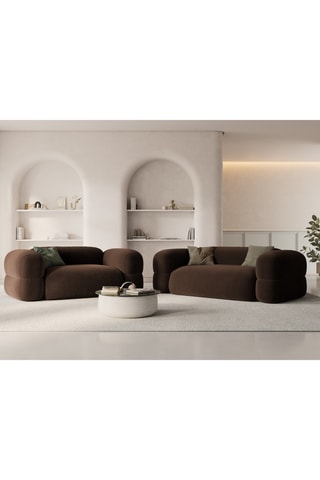 Canapé Lony - Marron foncé - 2 places - Toucher velours