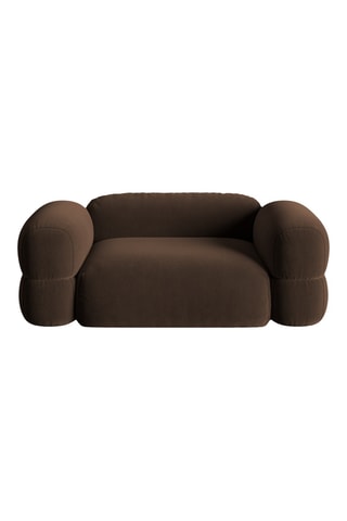 Canapé Lony - Marron foncé - 2 places - Toucher velours