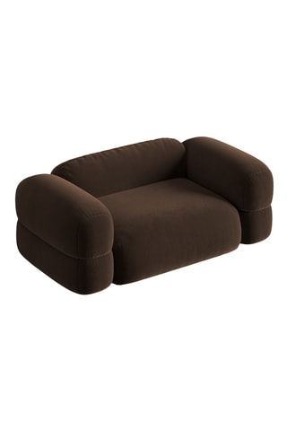 Canapé Lony - Marron foncé - 2 places - Toucher velours