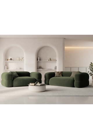 Canapé Lony - Vert foncé - 2 places - Toucher velours