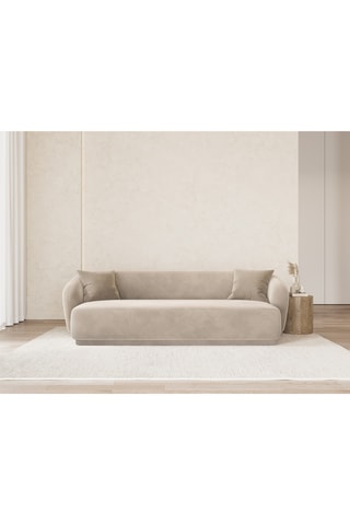 Canapé Jane - Beige - 3 places - En tissus velours