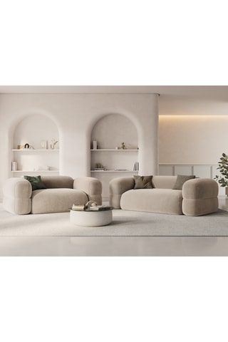 Canapé Lony - Beige clair - 3 places - Toucher velours