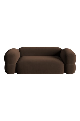 Canapé Lony - Marron foncé - 3 places - Toucher velours