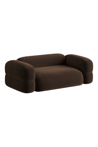 Canapé Lony - Marron foncé - 3 places - Toucher velours