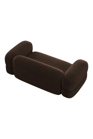 Canapé Lony - Marron foncé - 3 places - Toucher velours